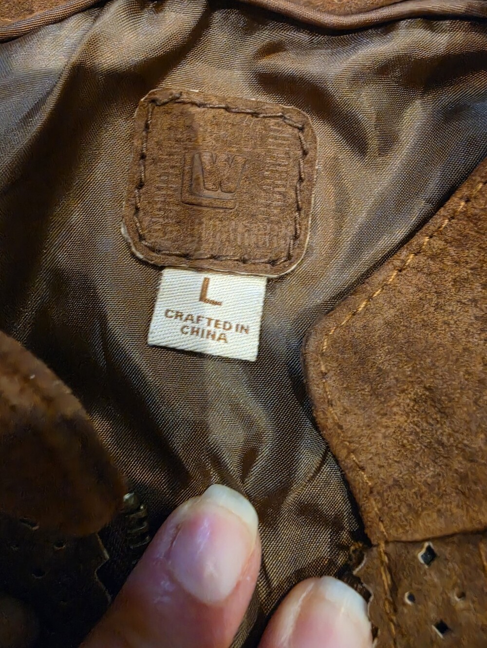 Wilsons Leather Brown Suede Jacket Large - Picture 3 of 5